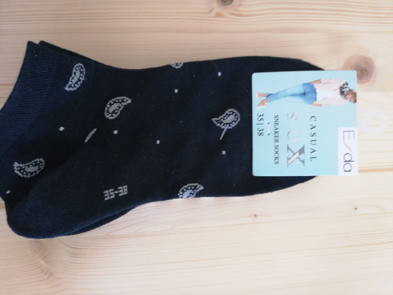 Neue Socken 3 Paar dunkel mit Muster weiß Strümpfe