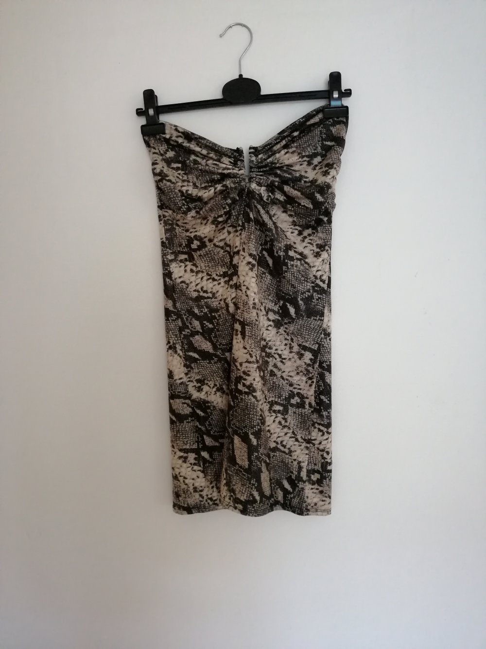 Schlangen muster kleid schwarz beige