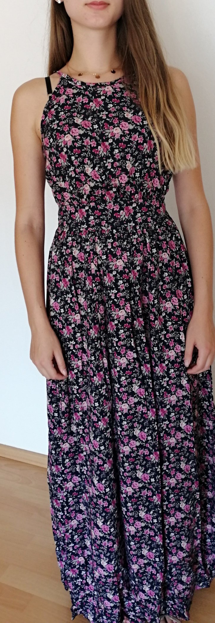 NEUES! Edles langes Blumen Muster Kleid für den Sommer, Herbst und besondere Anlässe