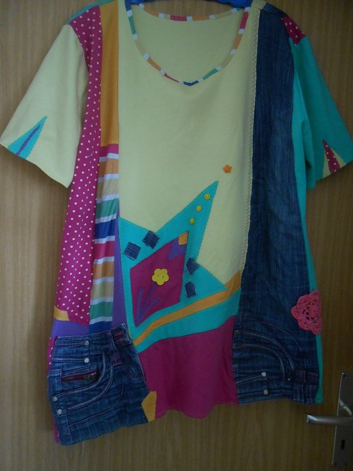 Tunika Unikat Upcycling Handarbeit Etsy Gr. 46