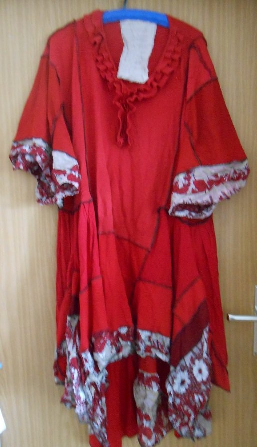 Kleid Upcycling unikat handmade Etsy Gr. 48/50 rot