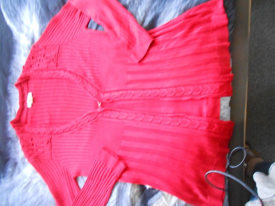 Elene Exclusive Strick-Cardigan Strickjacke rot Gr. 40