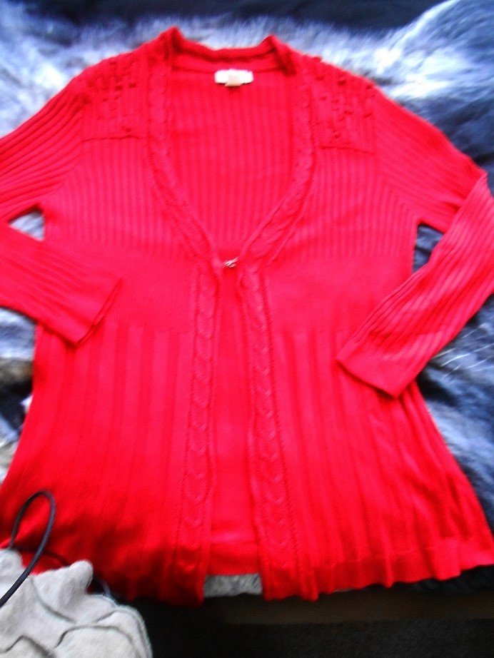 Elene Exclusive Strick-Cardigan Strickjacke rot Gr. 40