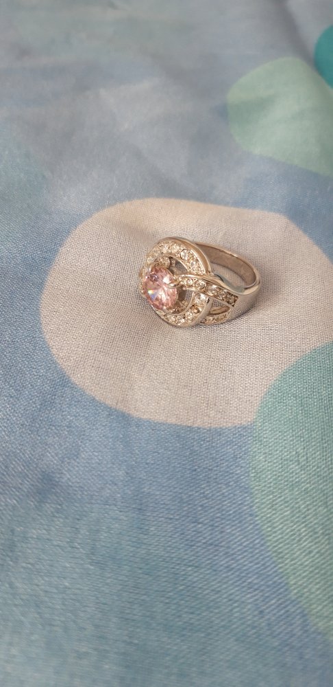 modischer silberner rosa Ring y2k