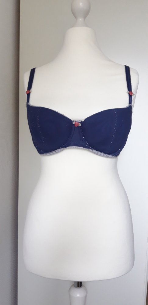 2 Bügel-BHs in dunkelblau und beige