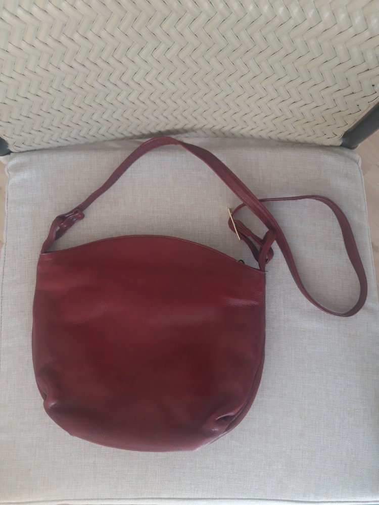 Weinrote Vintage Tasche aus Leder 