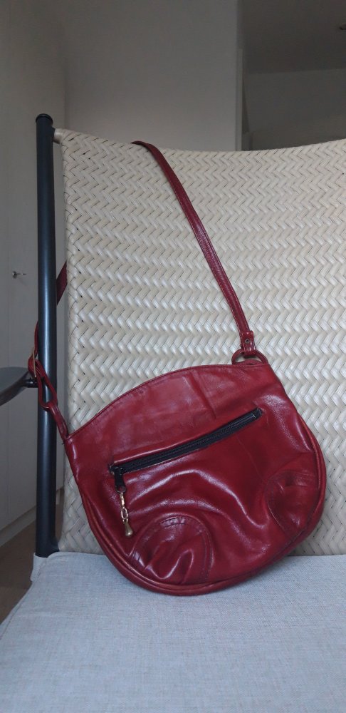Weinrote Vintage Tasche aus Leder 