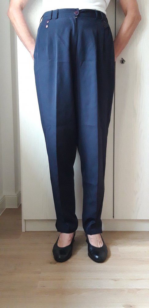 dunkelblaue Vintage Karottenhose