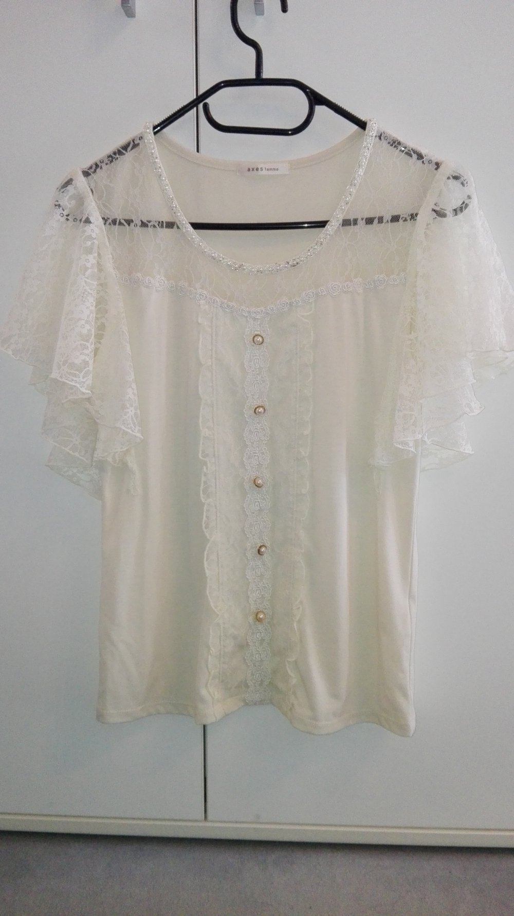 Lolita Oberteil mit Perlen und Spitze