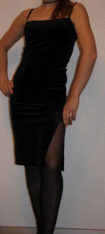 Schwarc Elegant Samtkleid mit Bolero