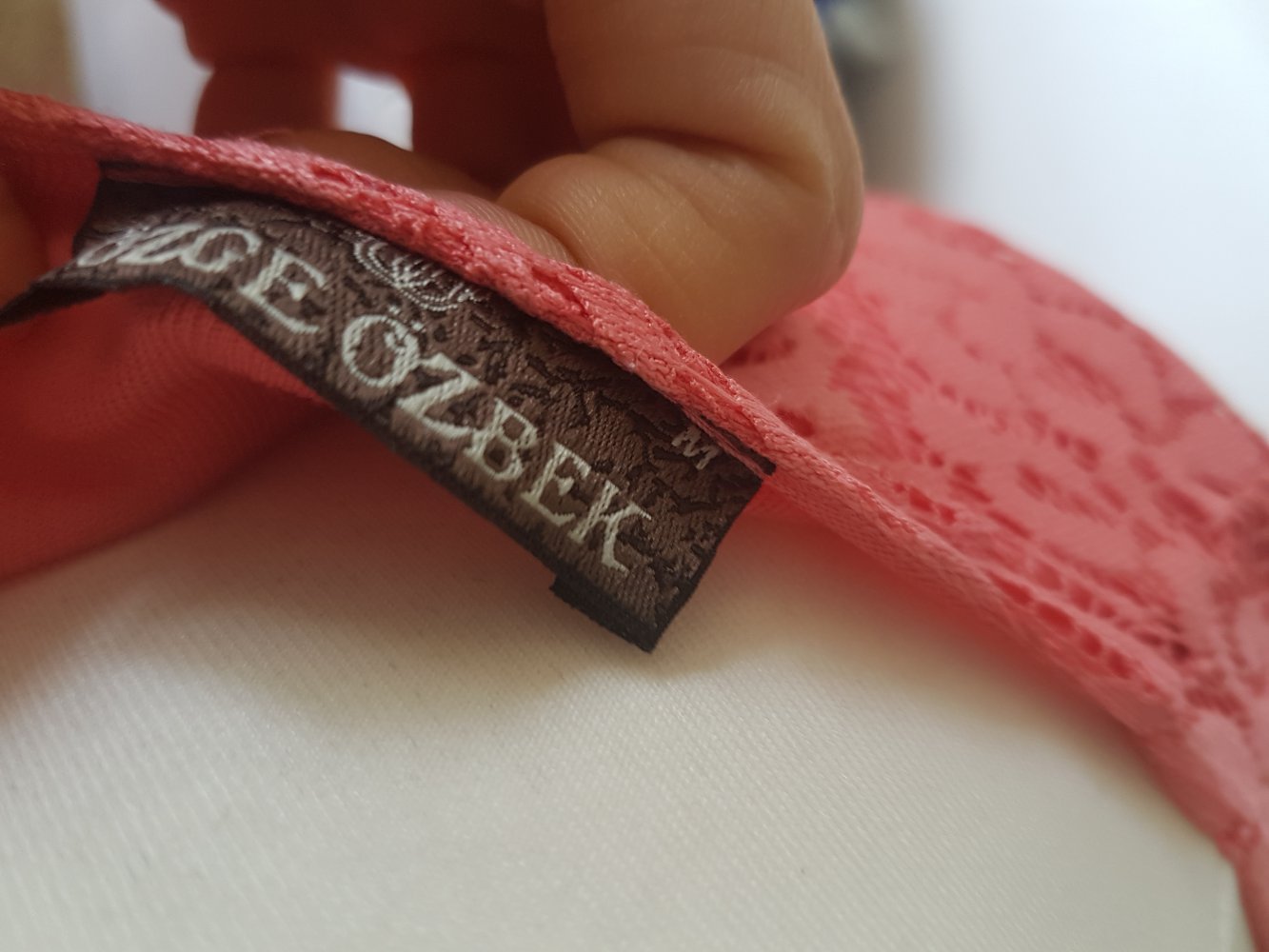 Pfirsich Spitzen Kleid apricot S M