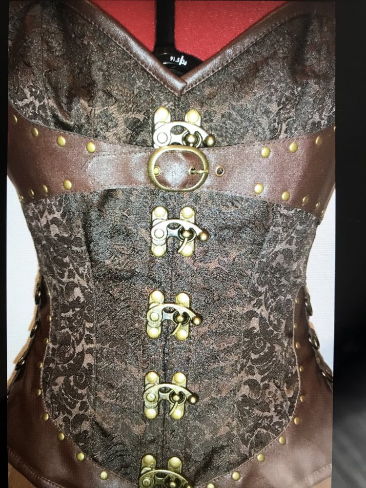 Steampunk Gothic,Neckholder Brokat Korsett NEU mit Stahlgräten,24