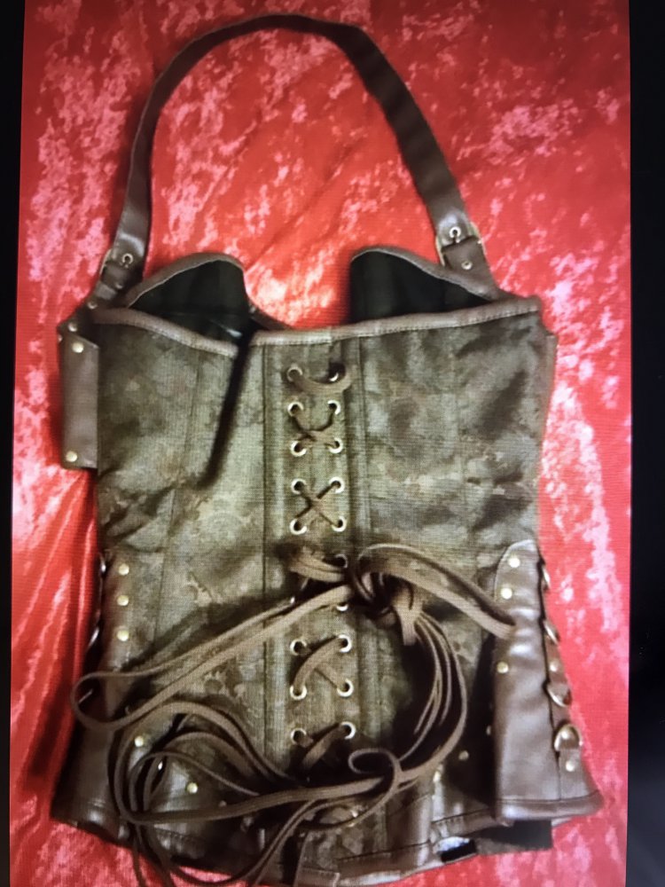 Steampunk Gothic,Neckholder Brokat Korsett NEU mit Stahlgräten,24