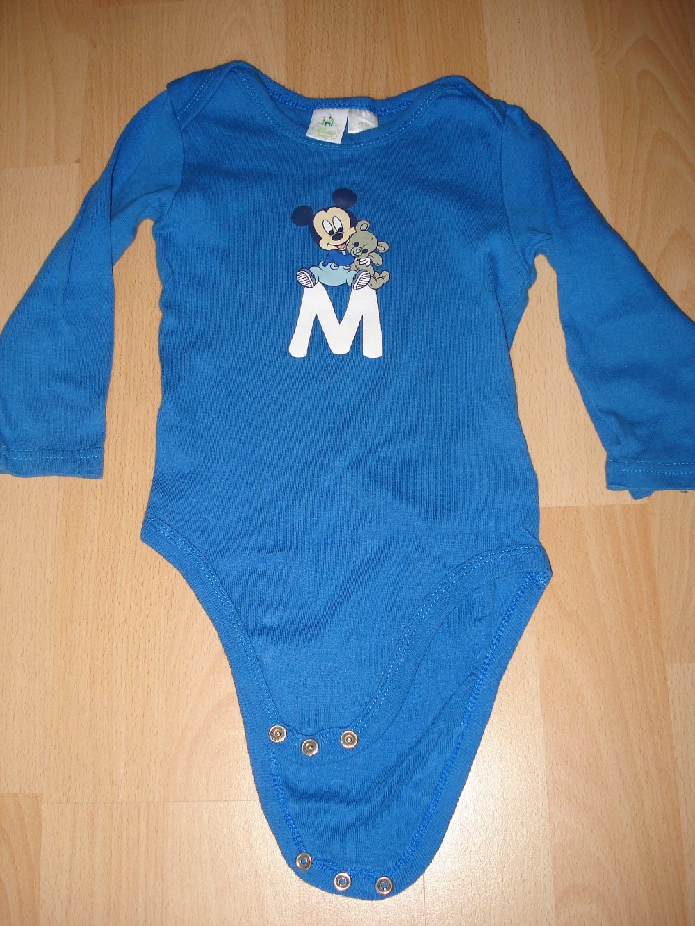 blauer Mickey Mouse Langarm-Body