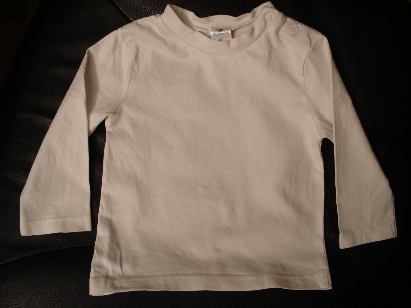 weißes Basic-Langarm-Shirt