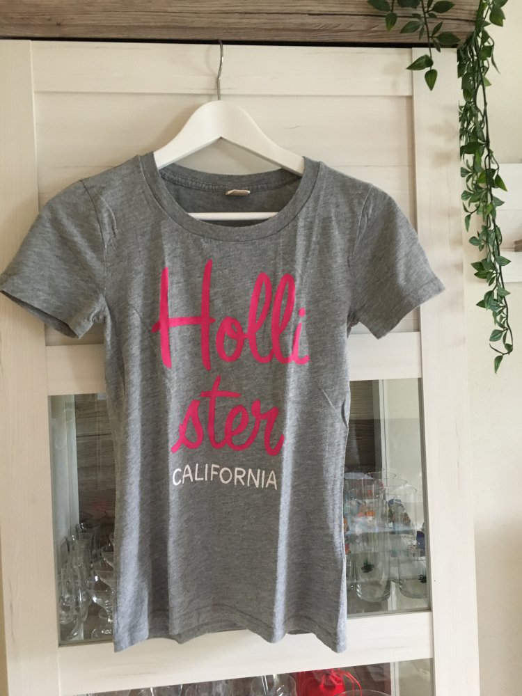 Graues Hollister Shirt in S, T-Shirt, tshirt, pink, California, Oberteil,  Blogger, grey, meliert, Baumwolle