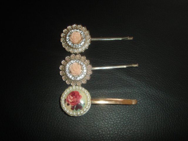 3 Rosen Haarspangen 
