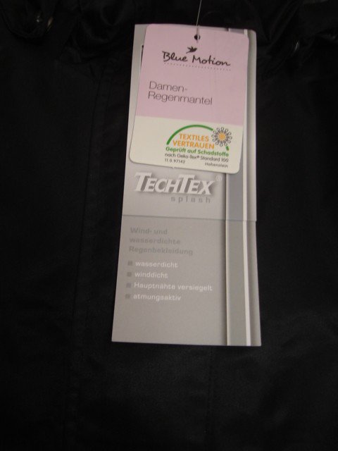 Aldi Blue Motion Regenmantel Größe 40/42 schwarz 