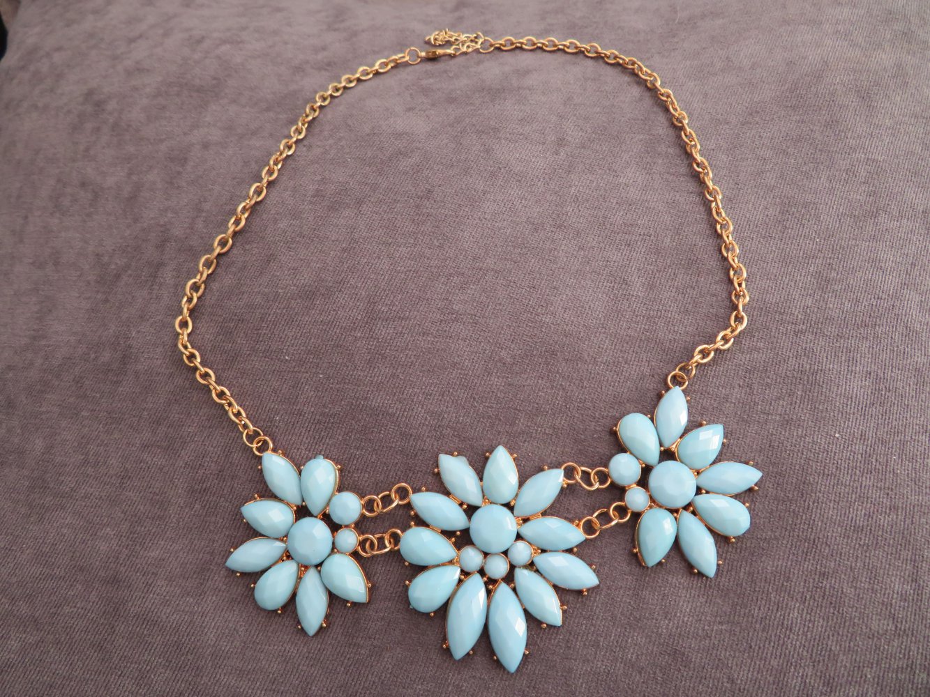Halskette Blumen türkis