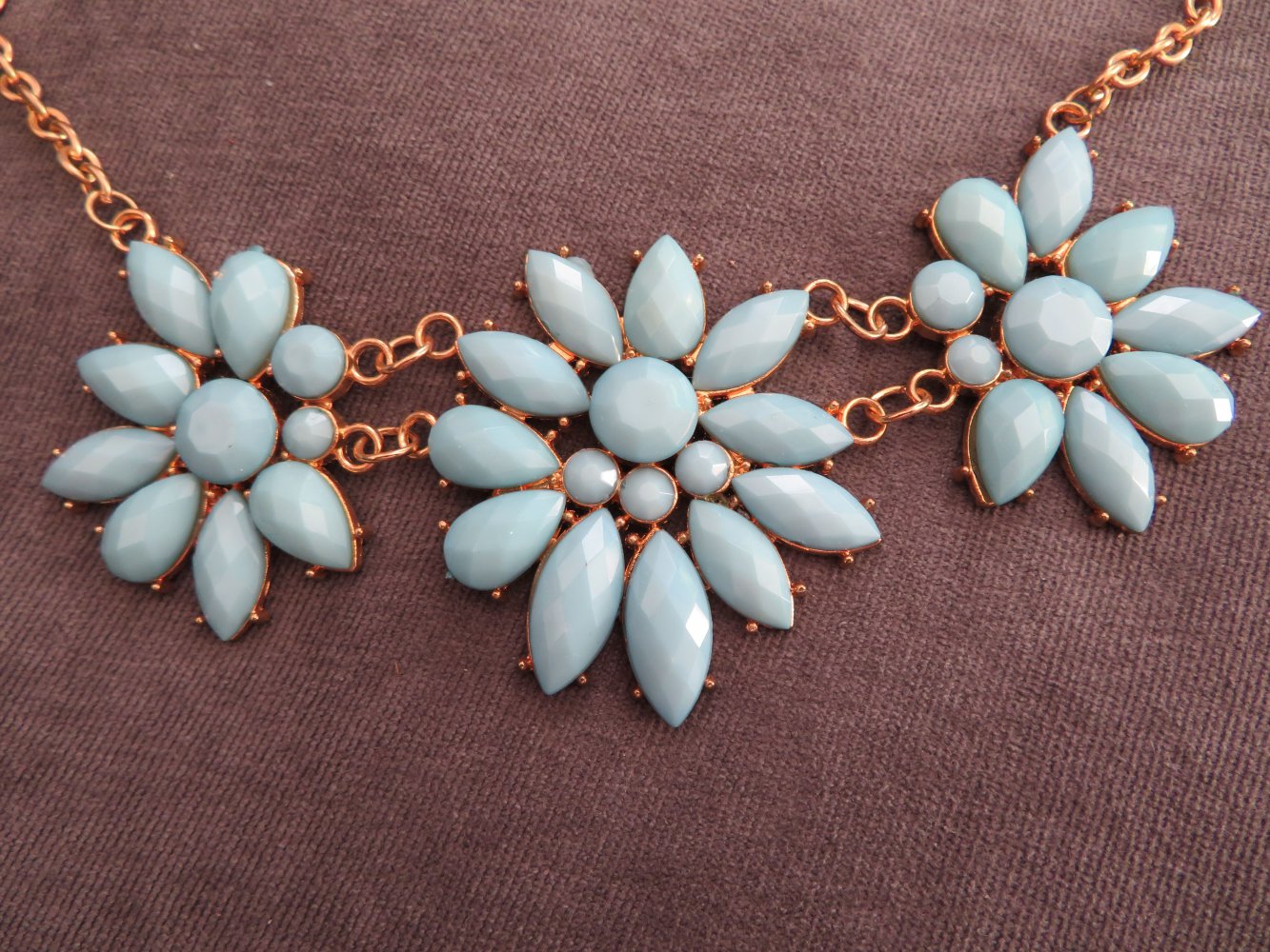 Halskette Blumen türkis