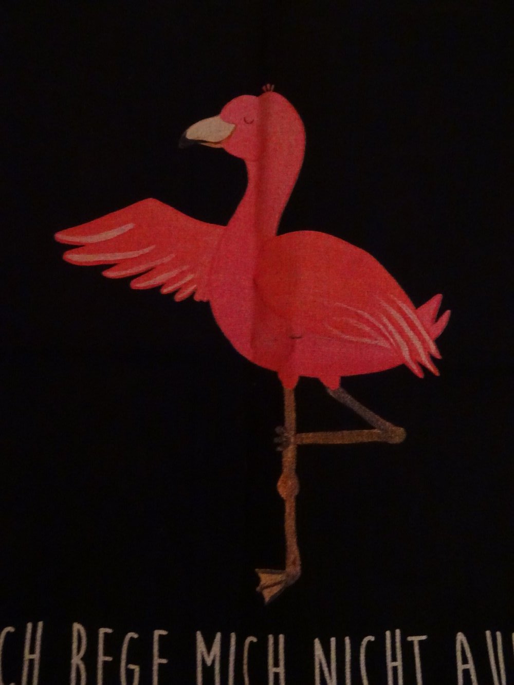 Baumwolltasche schwarz mit Flamingo