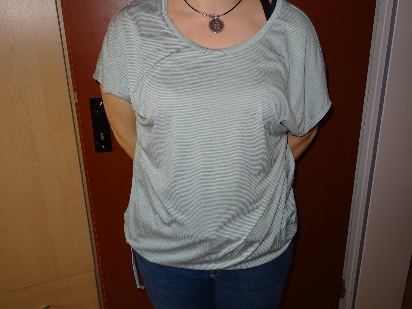 Tchibo Outdoor Shirt mint/weiß Größe M