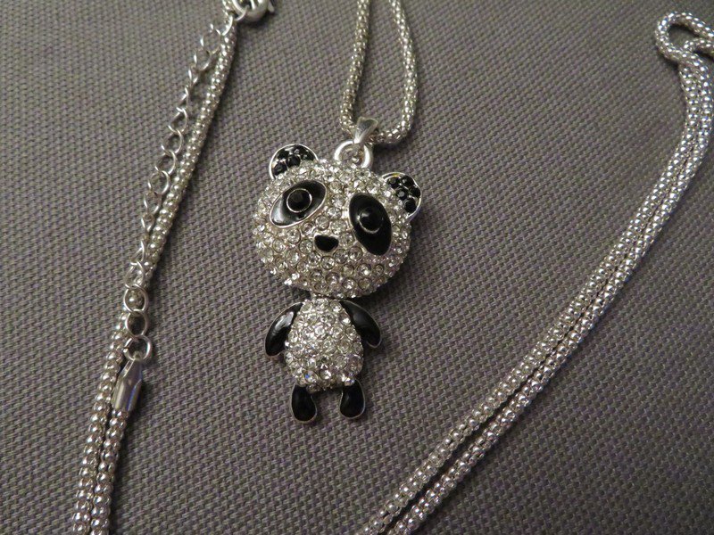 Six Panda Kette mit Strass 79 cm