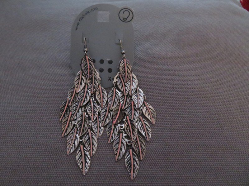 Six Ohrringe Federn silber