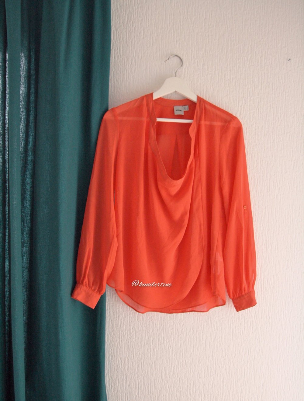 Wasserfall Bluse transparent Gr M