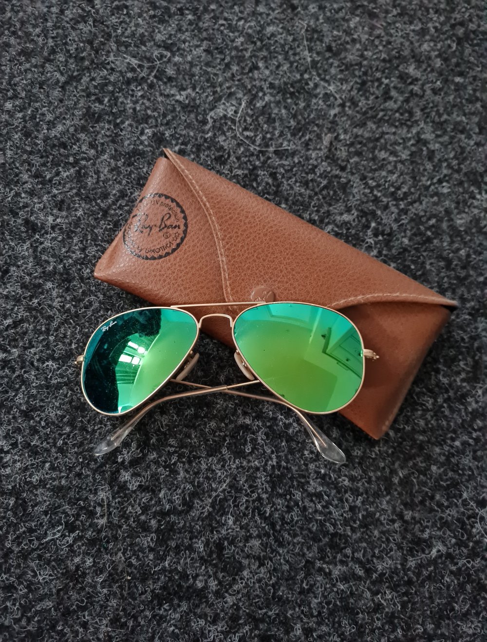 Rayban Aviator grün verspiegelt