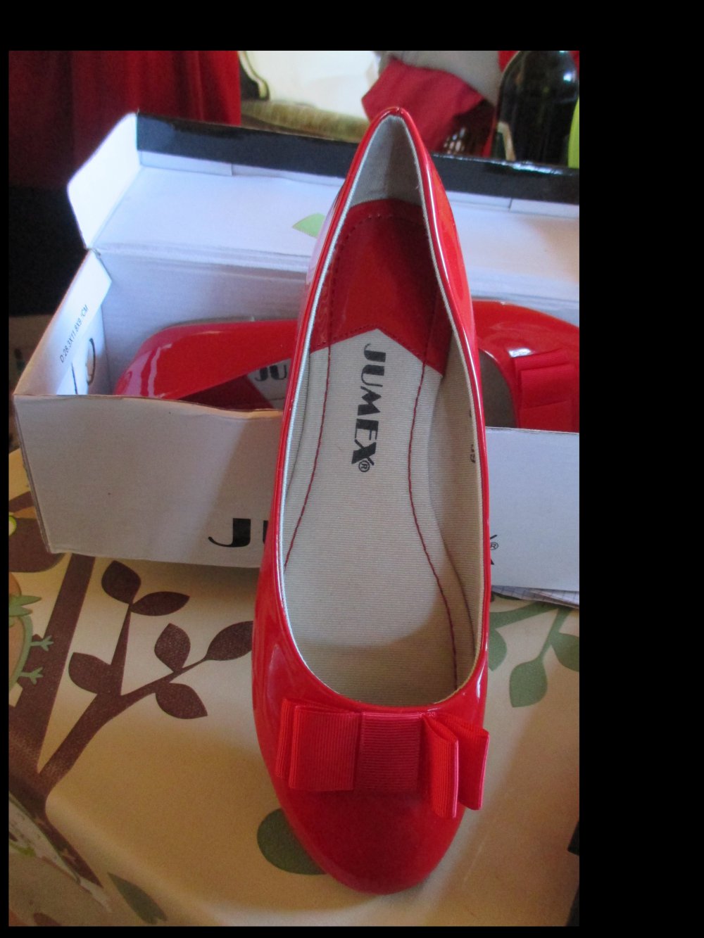 Rote Ballerinas Lack in Größe 39