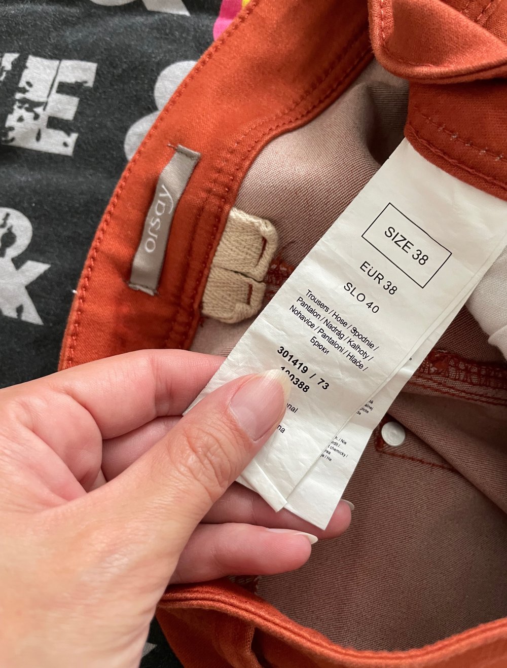 Orsay Hose Größe 38 rostrot skinny Röhrenjeans