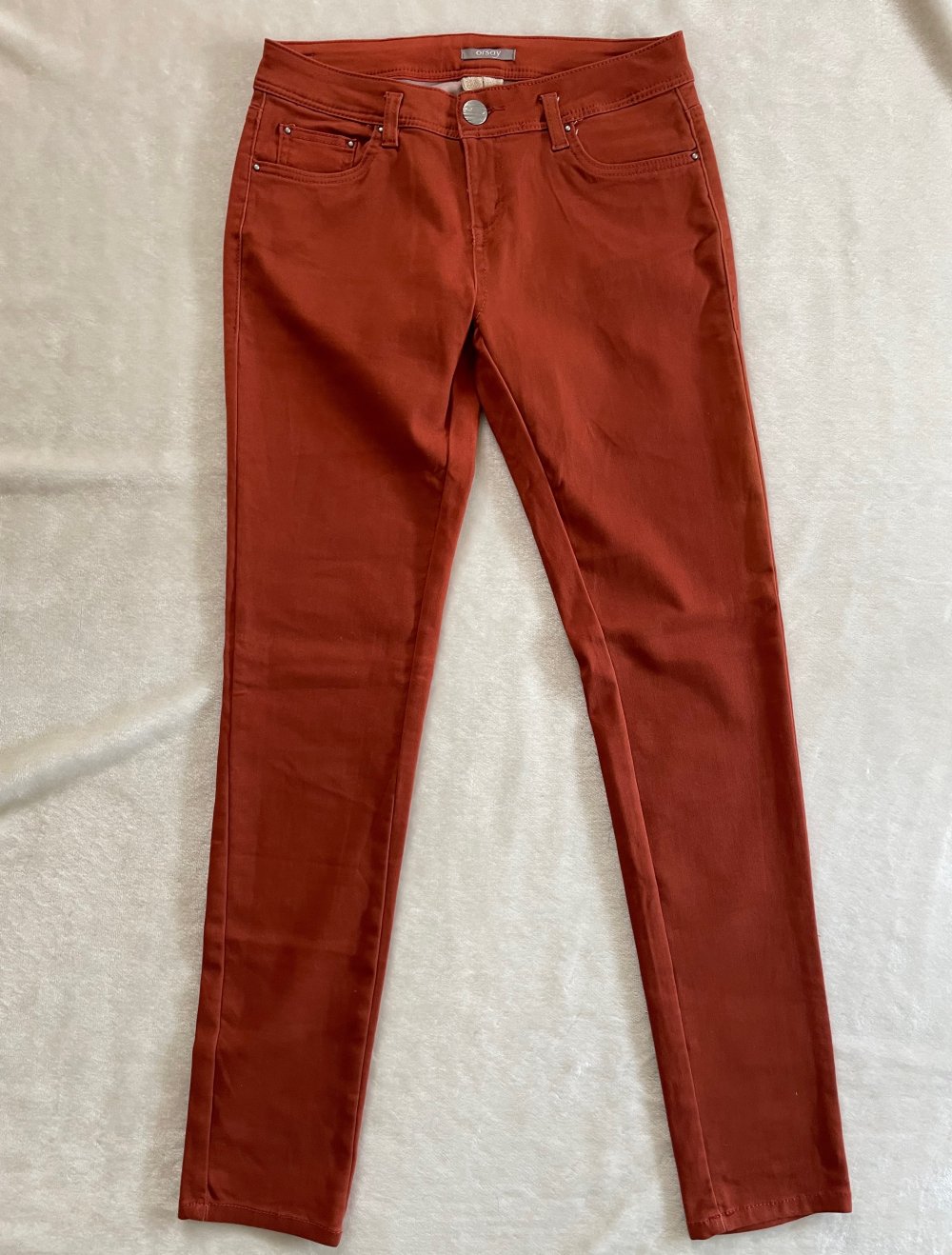 Orsay Hose Größe 38 rostrot skinny Röhrenjeans