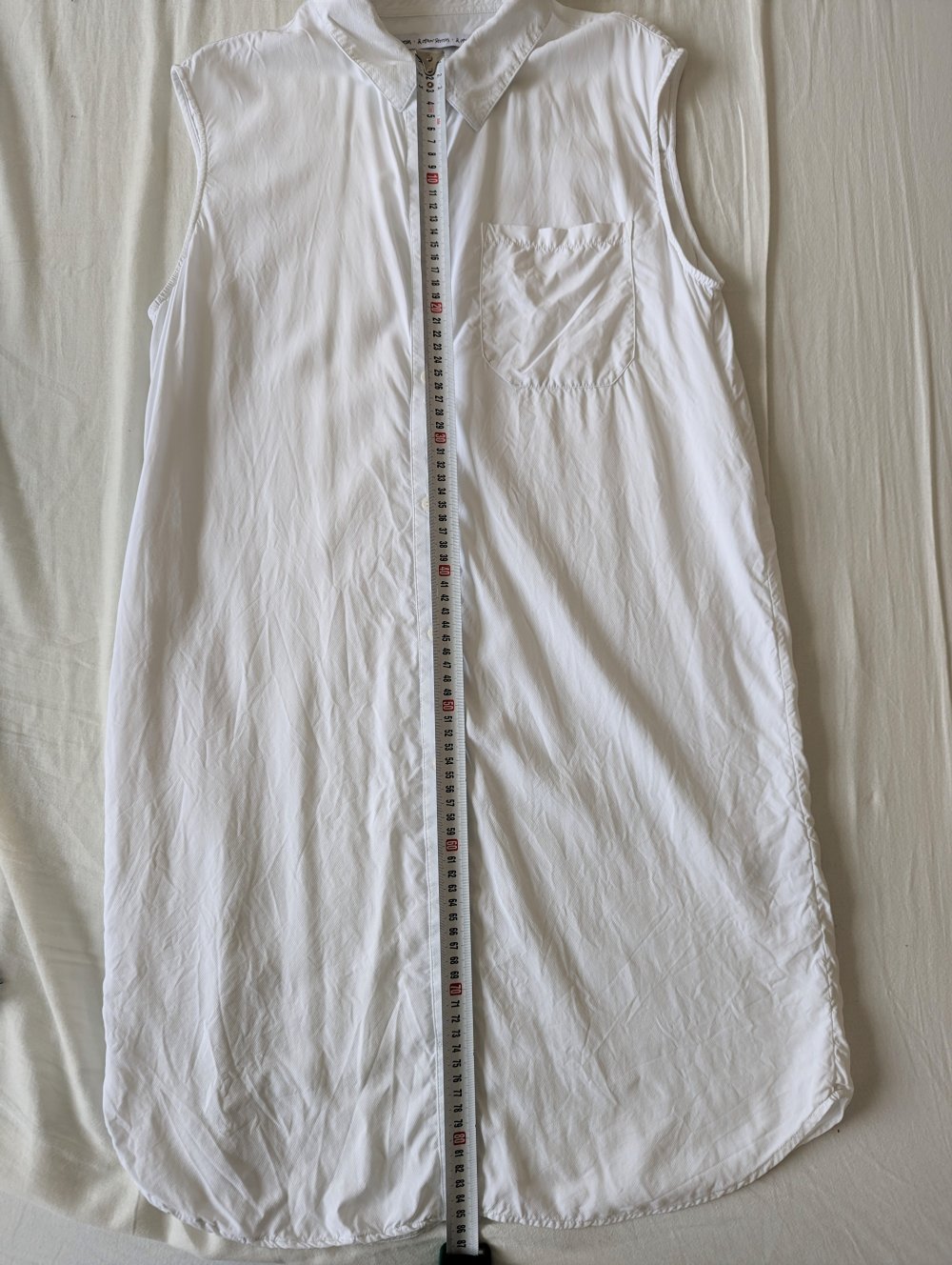 &other stories Hemdkleid Blusenkleid weiß Dress Kleid mit Brusttasche minimalistisch