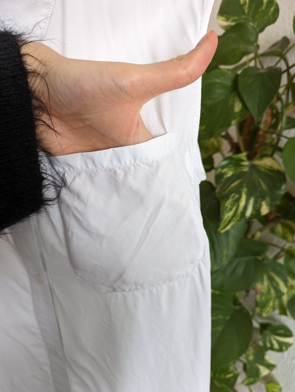 &other stories Hemdkleid Blusenkleid weiß Dress Kleid mit Brusttasche minimalistisch