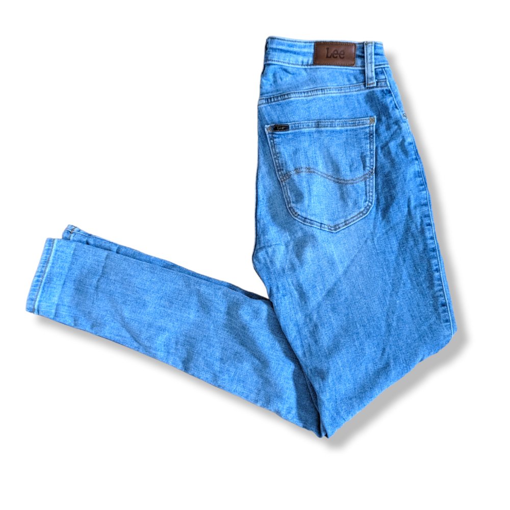 Lee IVY High Waist Skinny Jeans Distressed Ripped Damenjeans Slim Stretch Denim hellblau blau