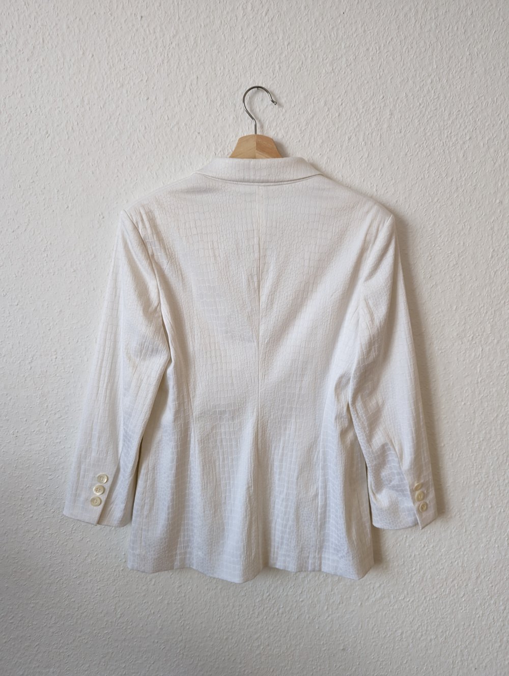 Laurel Blazer tailliert / Größe: S (36) / weiß mit Schlangenledermuster / Vintage Sakko