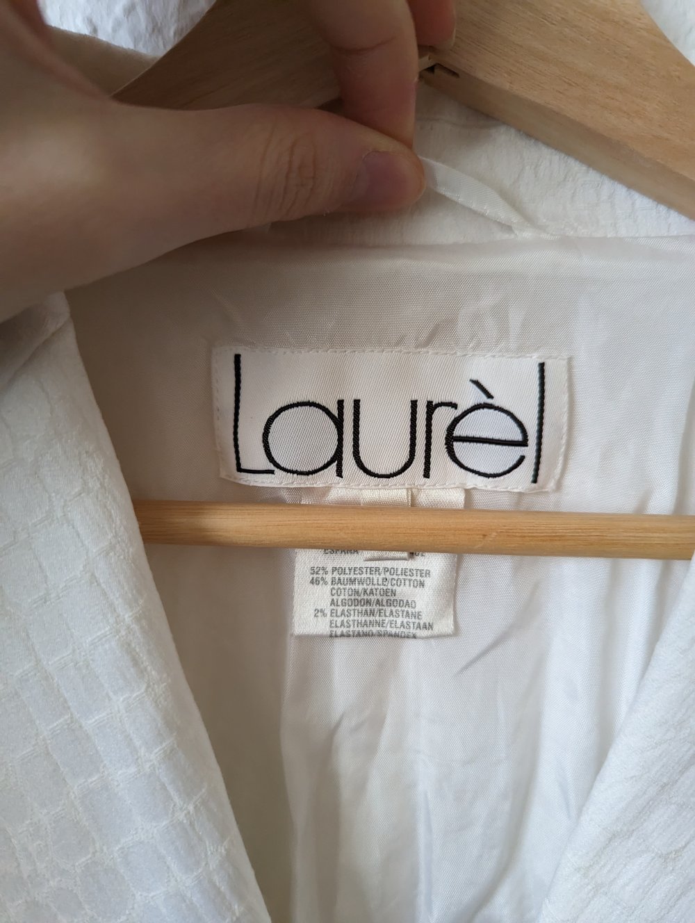 Laurel Blazer tailliert / Größe: S (36) / weiß mit Schlangenledermuster / Vintage Sakko