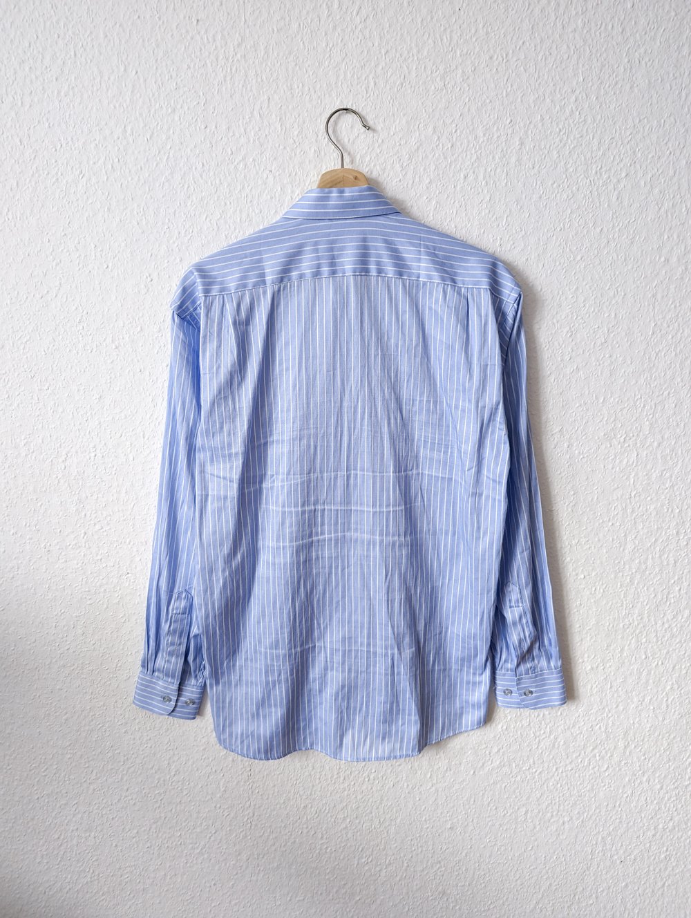 Hugo Boss Herren Hemd Gr. L (16) / blau weiß gestreift / Feste Baumwolle