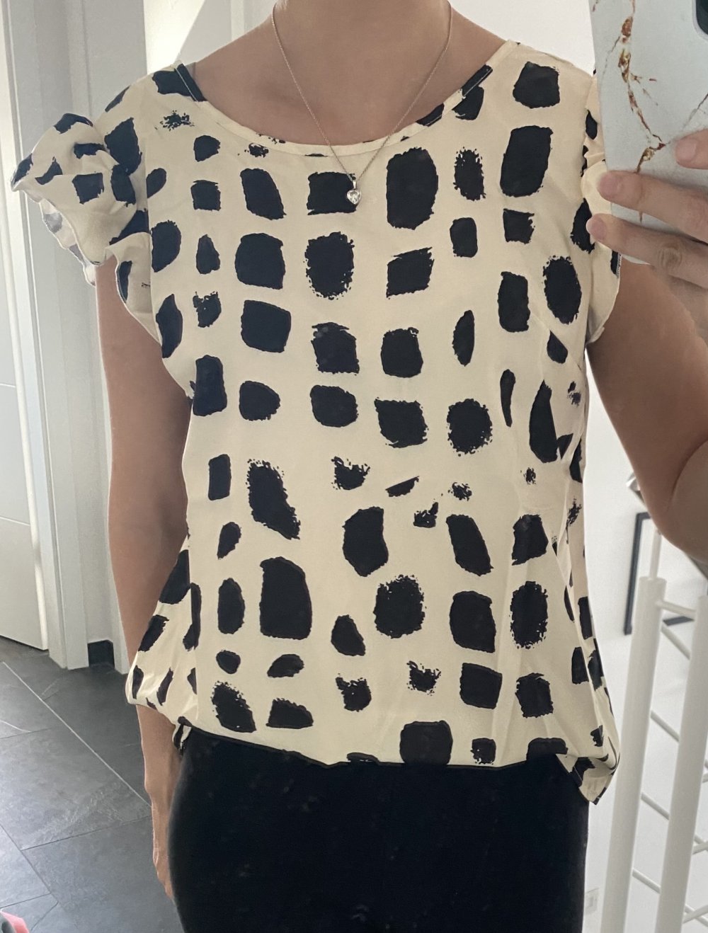 Print Bluse / tiefer Rücken 36/S