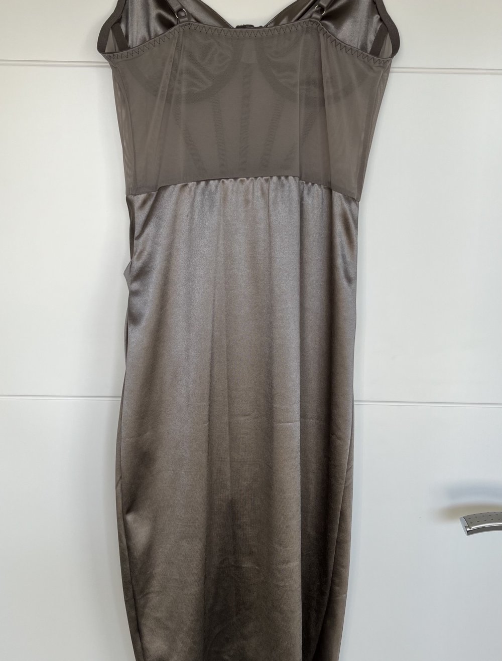 Satin Cami Kleid Corsagenoptik