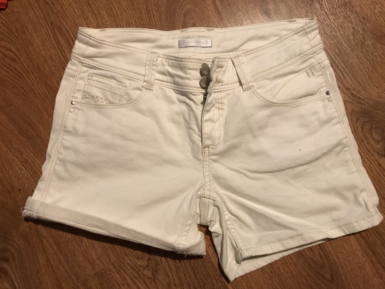 Weiße Hotpants Shorts von Promod, Größe 36