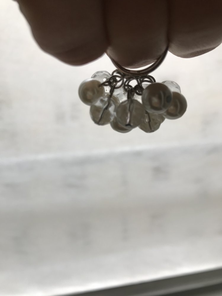 Ring silber mit weißen Perlen NEU