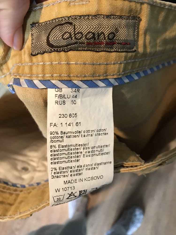 Hose senfgelb von Cabano, Größe EUR 50 NEU