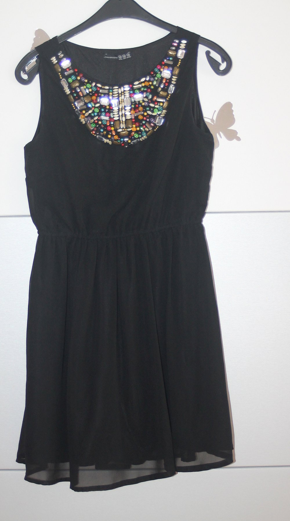 tolles, luftiges Sommerkleid / Kleid in schwarz mit tollen Perlen