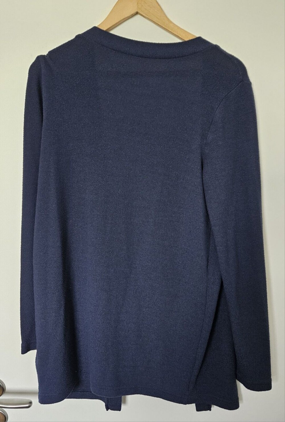 Damen Longstrickjacke offen Gr. S 36/38 blau