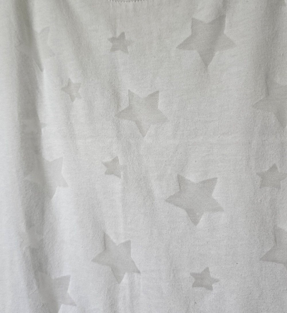 Elegantes Damen Shirt Oberteil Top Gr. L (Kapoohott) weiß Sterne