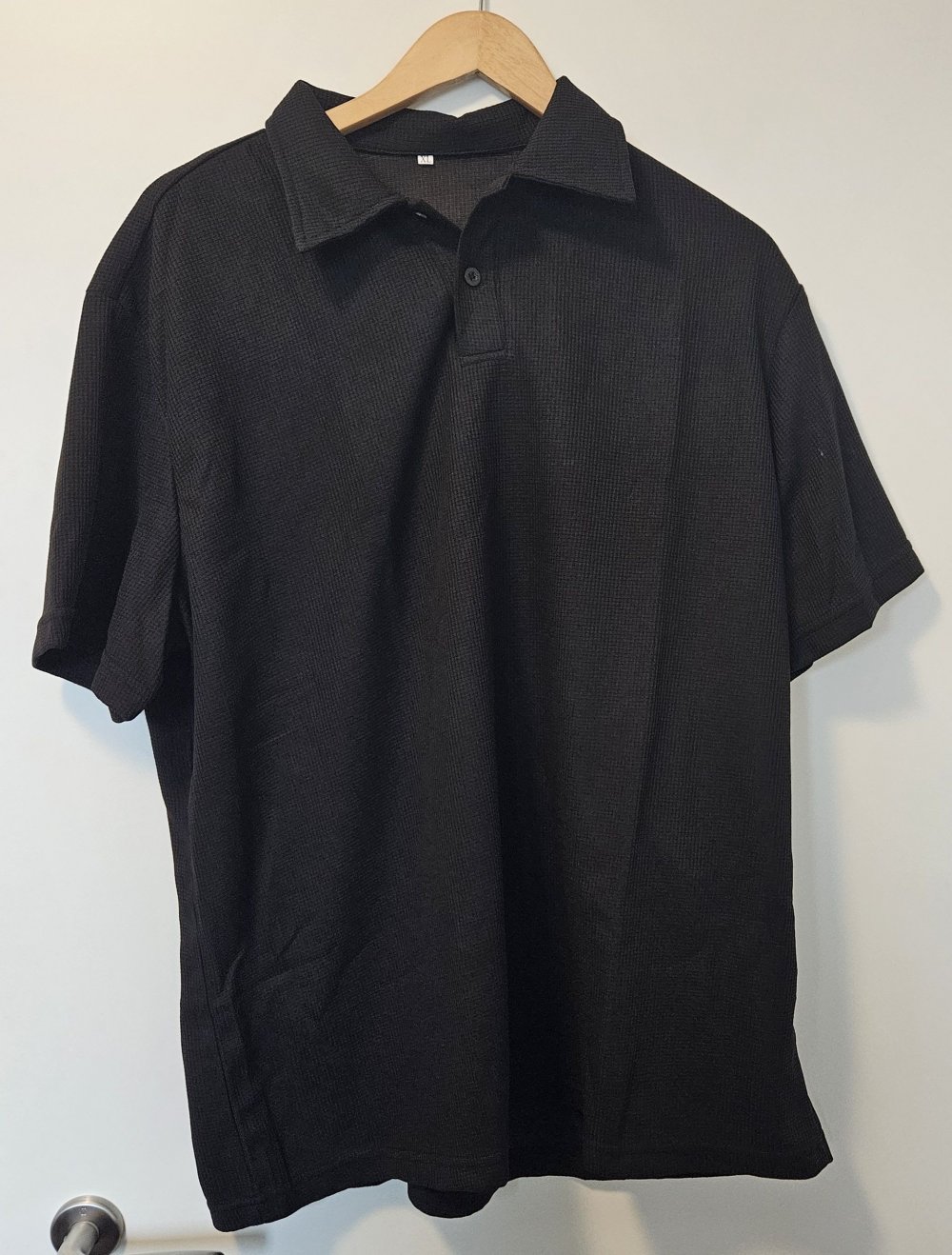 COOFANDY - Herren Poloshirt Hemd Kurzarm Gr. XL schwarz - Regular Fit (NEU/OVP)