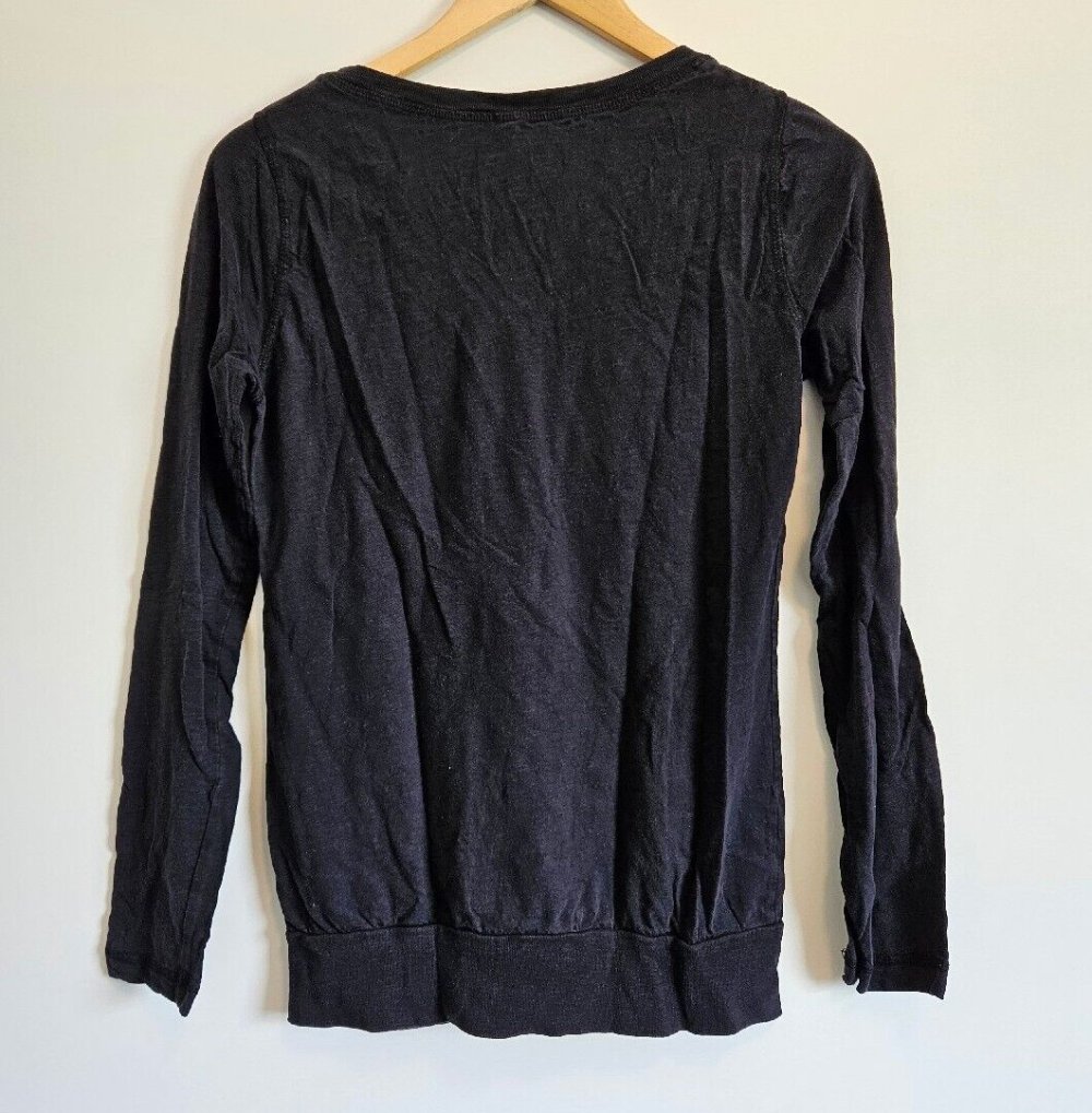 Trendiges Damen Langarmshirt Oberteil Gr. L (Madonna) schwarz Longsleeve