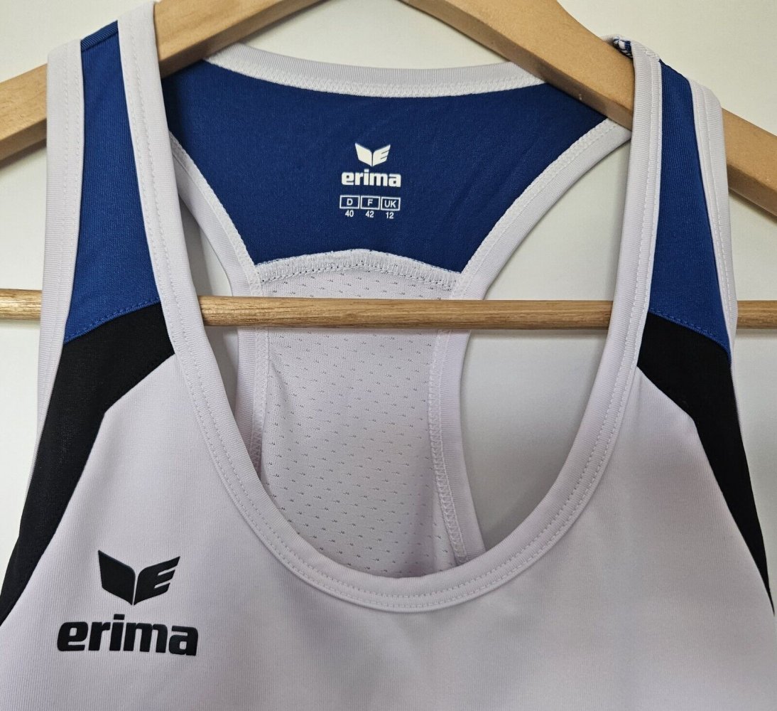 Erima Tanktop Razor 2.0 Damen Weiss Blau Schwarz Gr. 40 Fitness Sport